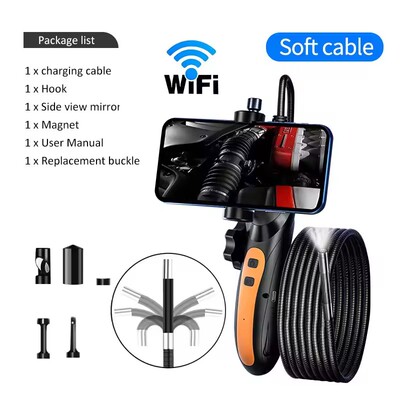 WiFi Endoscope Camera 360° Steering 8mm Snake Tube Cable