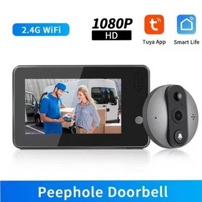 2.4G WiFi Smart Tuya Peephole 5000mAh Door Camera Infrared
