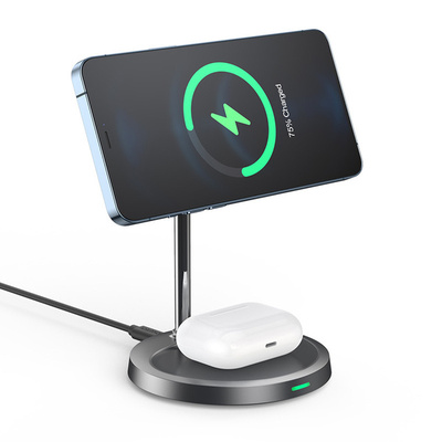 15W Magnetic Wireless Charger 2 In 1 Charging Station