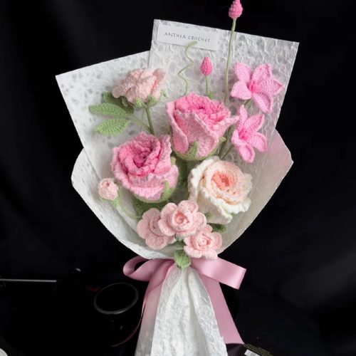 手工编织玫瑰蔷薇花自制材料包