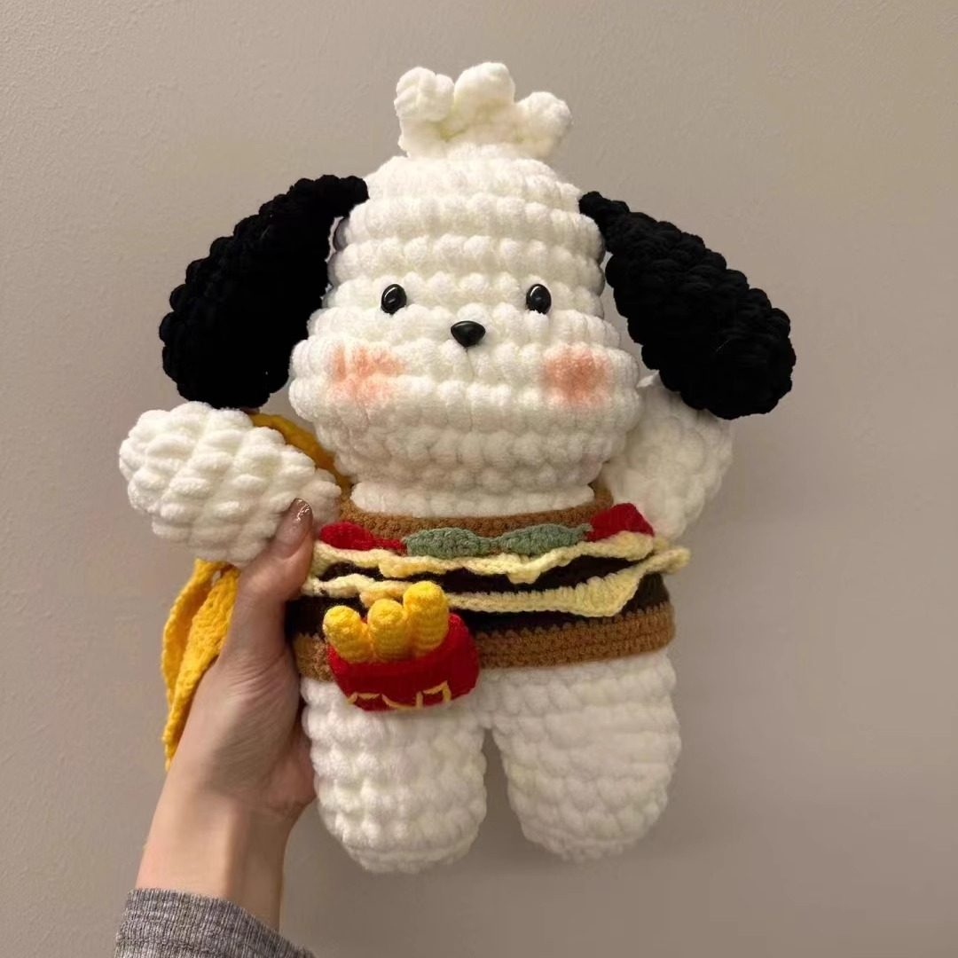 粗毛线钩针帕恰狗汉堡包编织diy材料包单肩斜挎包手机包送女朋友,服饰配件/皮带/帽子/围巾,DIY编织材料包,淘宝优惠券,粉丝福利购,淘宝优惠卷