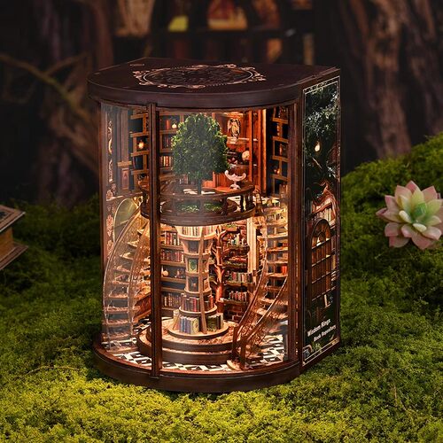 智慧年轮书屋书立diy小屋3d立体手工拼装书立木制拼装摆件礼物