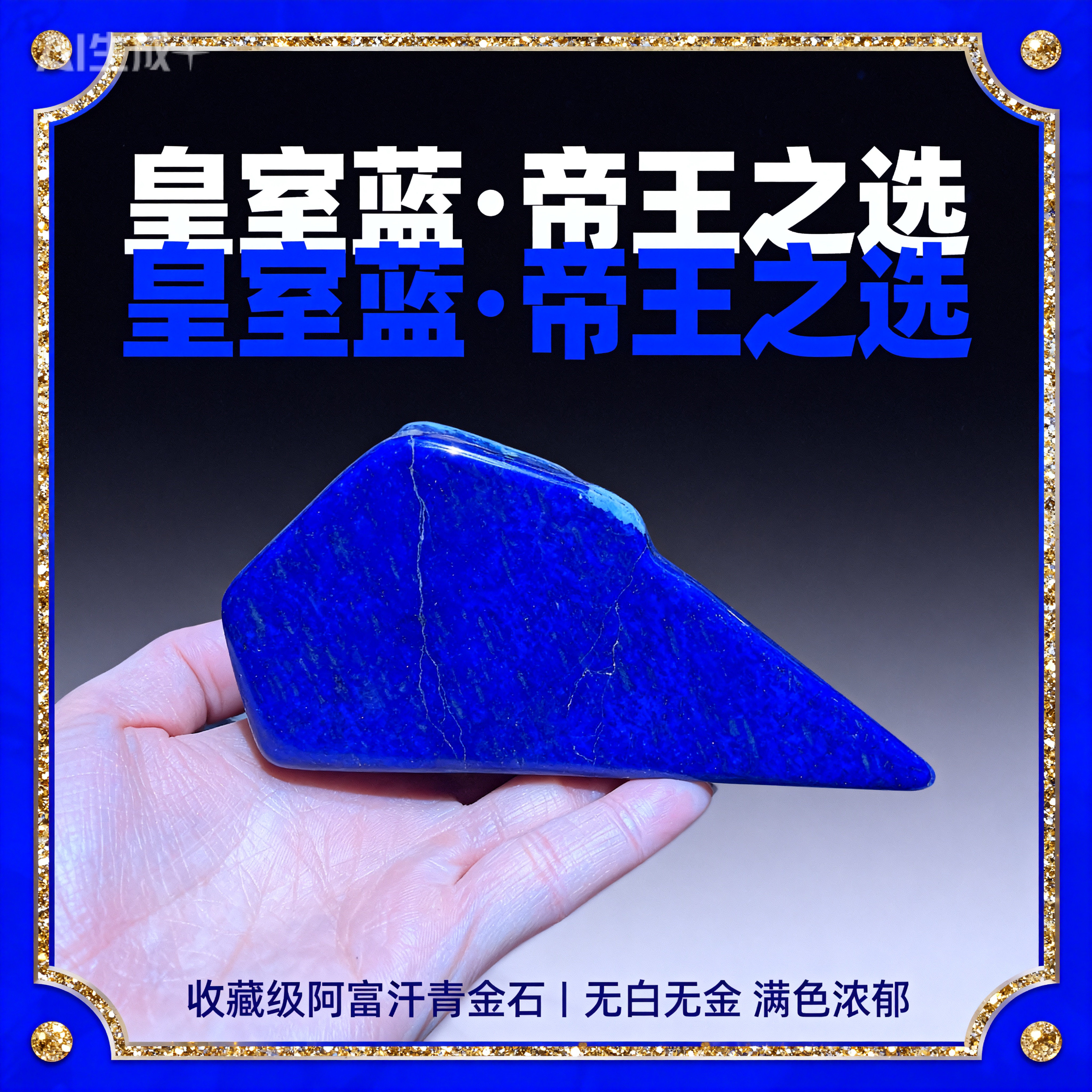 天然原矿无忧化老料青金石手把件矿物颜料奇石观赏家居装饰收藏级