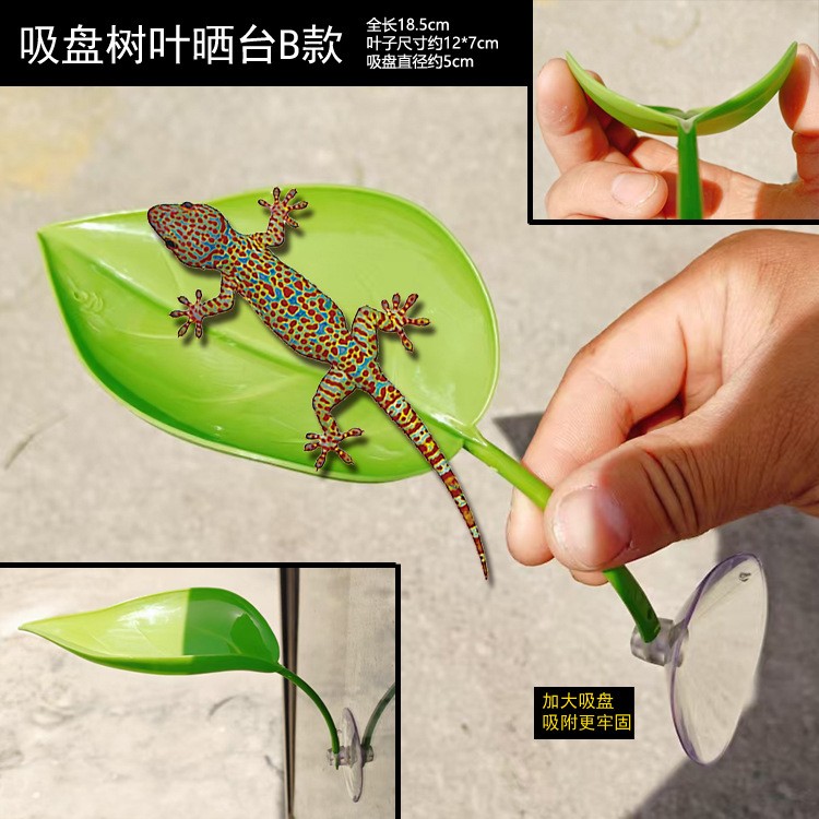 爬宠水族吸盘造景树叶斗鱼休息R属睫角守宫攀爬蜥蜴晒台装饰仿真