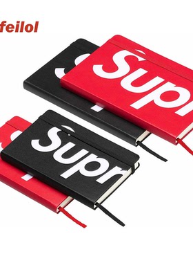 现货 Supreme 24FW Moleskine Notebook 纯色大LOGO笔记本 记事本