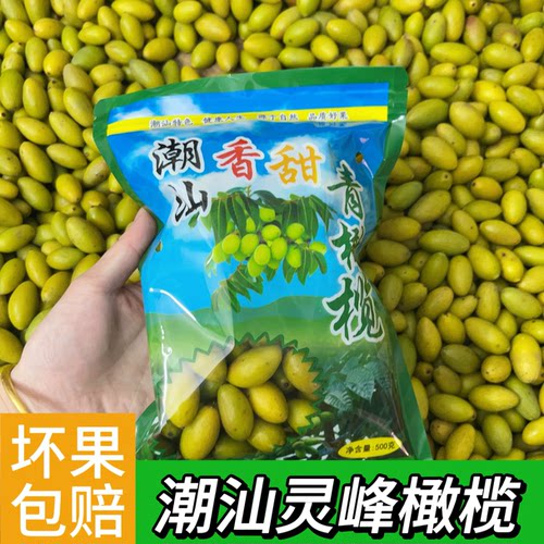 潮汕灵峰橄榄酥脆清甜金灶新鲜现摘生吃回甘二号青橄榄果正宗特产