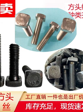 抛丸机配件M12x50 12.9级 40铬耐磨四方头螺丝螺栓圆板端板梯形板