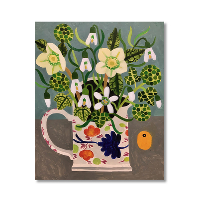 【新品特惠】复刻版画植物花卉花瓶花朵田园复古餐厅客厅挂画画芯