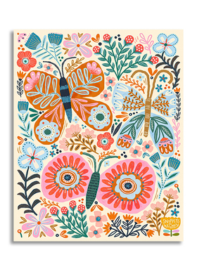 【一口价】插画师Abbie Rosie英文花朵客厅装饰画挂画复刻版画芯