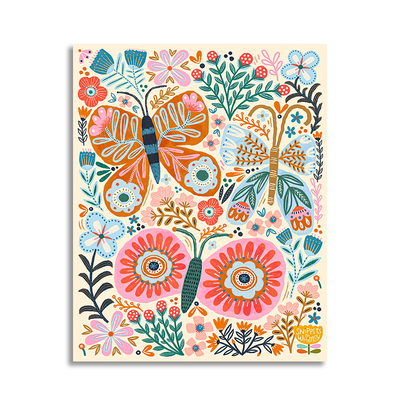 【一口价】插画师Abbie Rosie英文花朵客厅装饰画挂画复刻版画芯