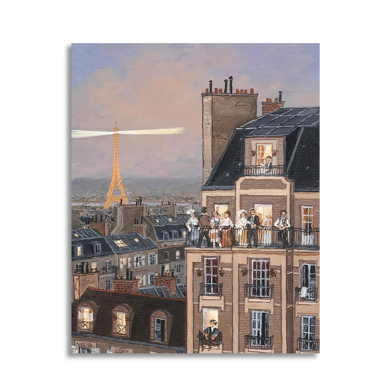 【一口价】巴黎铁塔欧美Fabienne Delacroix装饰画挂画复刻版画芯,家居饰品,版画,淘宝优惠券,粉丝福利购,淘宝优惠卷