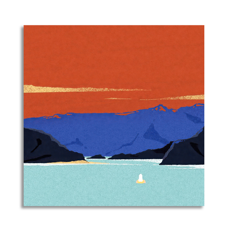 【底价捡漏】插画师YuDam复刻版画高级极简风宁静客厅装饰画挂画