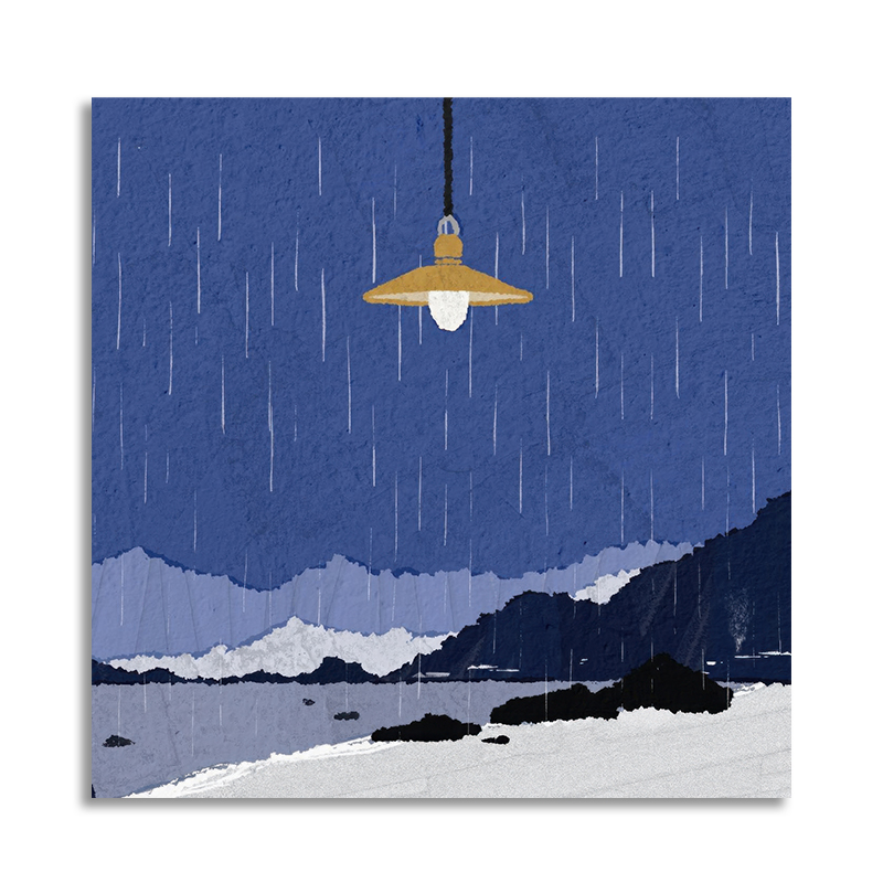 【底价捡漏】插画师YuDam复刻版画高级极简风宁静客厅装饰画挂画