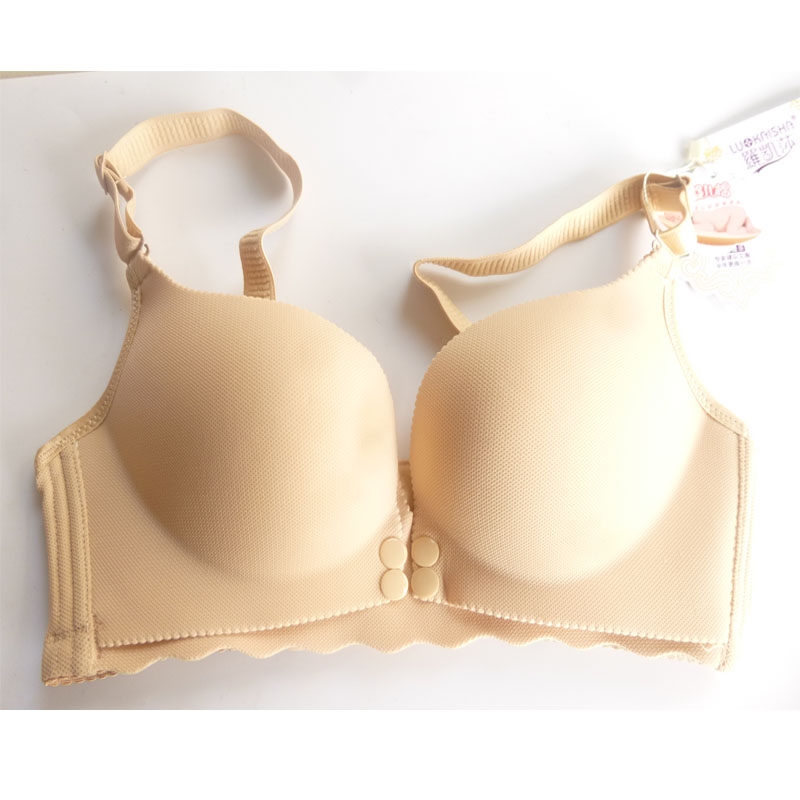 823婴儿棉无痕无钢圈四排扣哺乳喂奶文胸中模杯前扣胸罩内衣