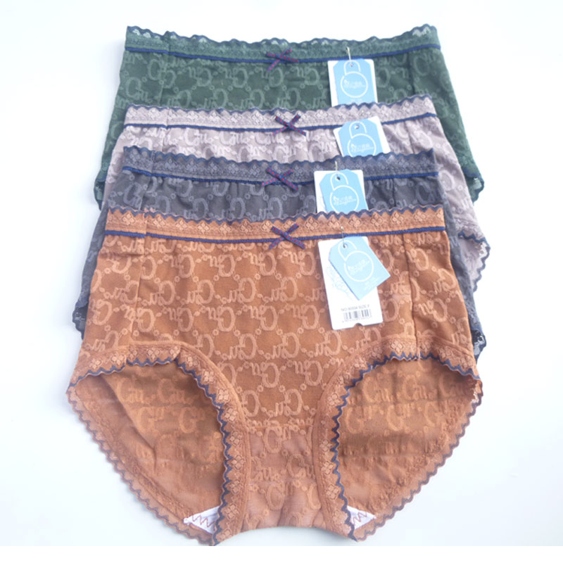 8055女士蕾丝缕空中腰三角内裤　时尚女新款短裤　90锦纶