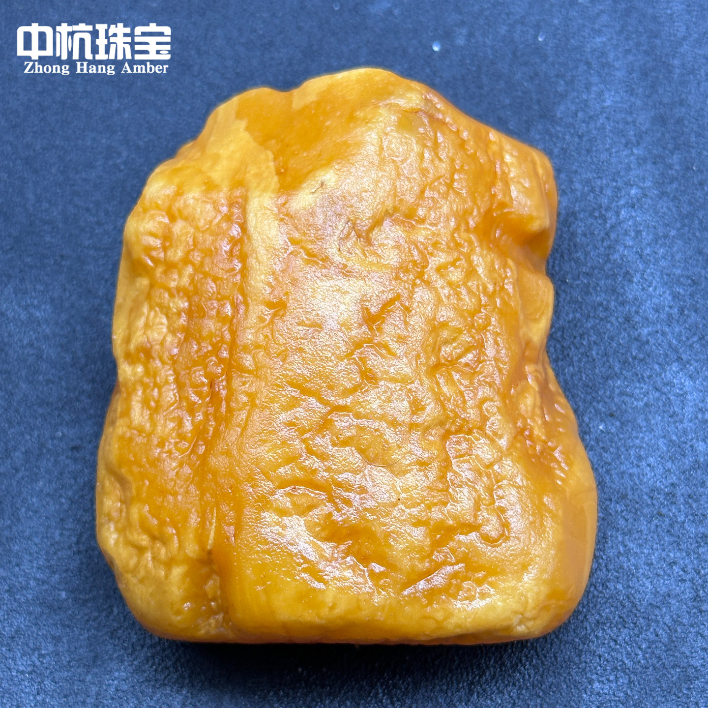 波罗的海纯天然琥珀原石波兰全皮老蜜蜡原石鸡油橘黄色无事牌吊坠