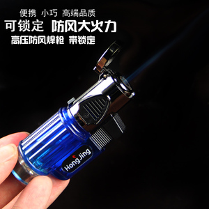正品个性笔式直冲打火机气体充气迷你小喷枪 防风雪茄打火机烟具