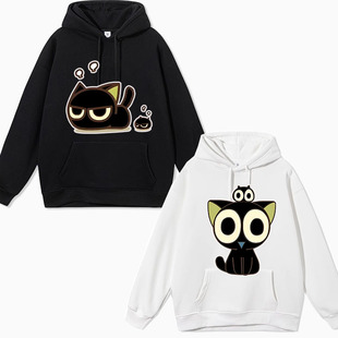 罗小黑战记衣服动漫小黑猫妖连帽卫衣男秋冬加绒衣服外套装 周边