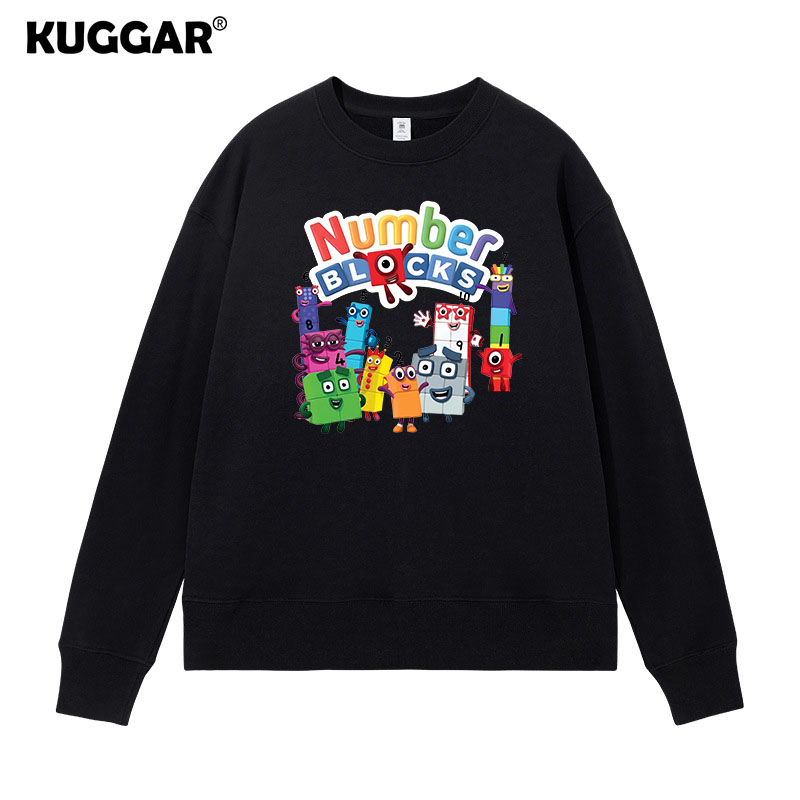 数字积木Numberblocks百搭卫衣服外国卡通同款中大儿童秋冬宽松