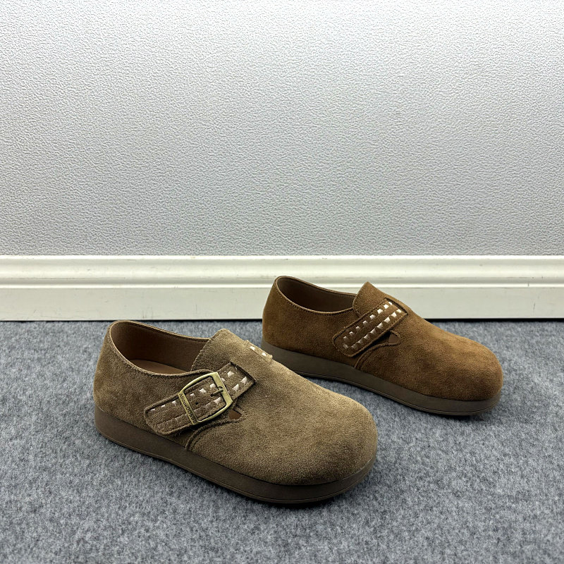 工厂清仓复古风反绒皮勃肯鞋女平底圆头一脚蹬舒适百搭皮带扣单鞋,女鞋,勃肯鞋/软木鞋,淘宝优惠券,粉丝福利购,淘宝优惠卷