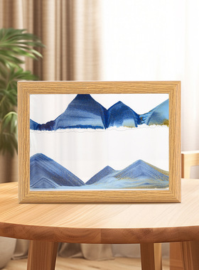 创意实木相框流沙画摆件3D立体解压沙漏高档商务家居装饰品
