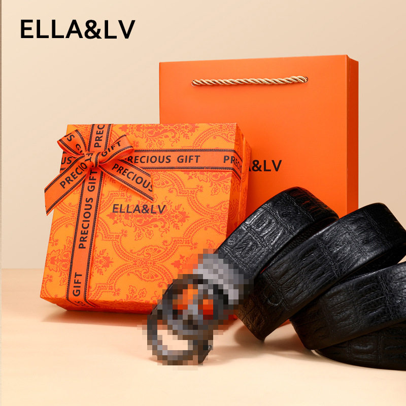 ELLA&LV皮带男真皮自动扣腰带高档商务款头层牛皮年轻人裤带