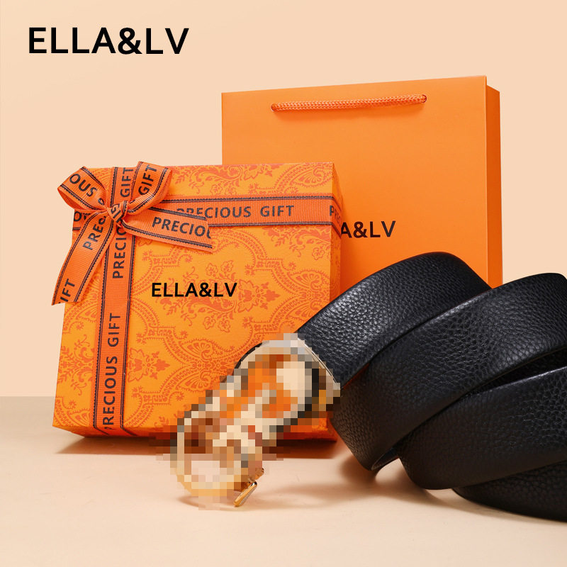 ELLA&LV皮带男真皮自动扣腰带高档商务款头层牛皮年轻人裤带