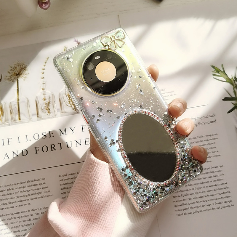 适用华为mate40pro镜子软手机壳