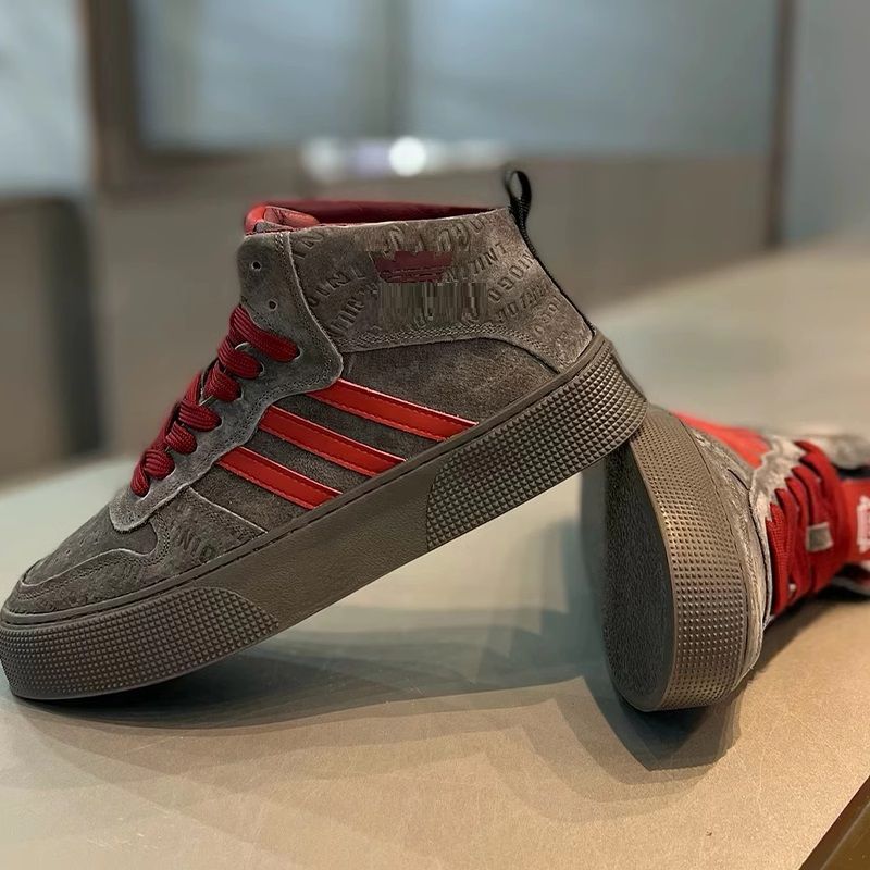 一脚蹬高帮鞋男抖音2024秋冬新款毛皮潮流爆款快手废土风男鞋板鞋