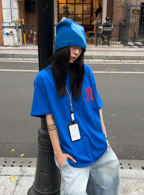 A11SLAVE梵文美式印花运动短袖t恤男女夏季重磅情侣装宽松上衣