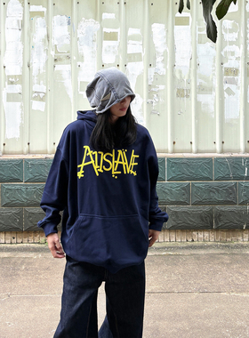 A11SLAVE发泡印花LOGO连帽卫衣秋冬美式复古重磅高街情侣上衣男女