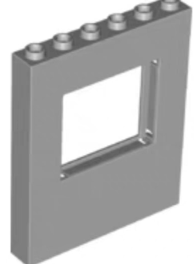 兼容积木 15627 国产小颗粒拼插积木零配件 1X6X6带窗口面板