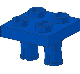 兼容乐高积木零件 15092 矮2x2板底带双栓 Y8157 NO.D045