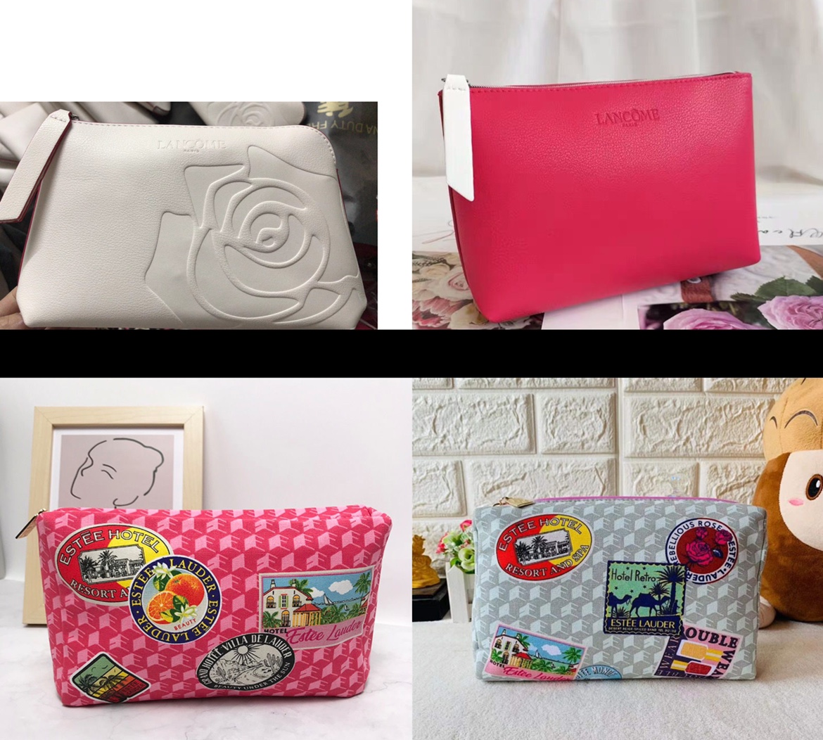 雅诗兰黛兰蔻化妆包防水PU印花帆布大容量收纳包杂物包