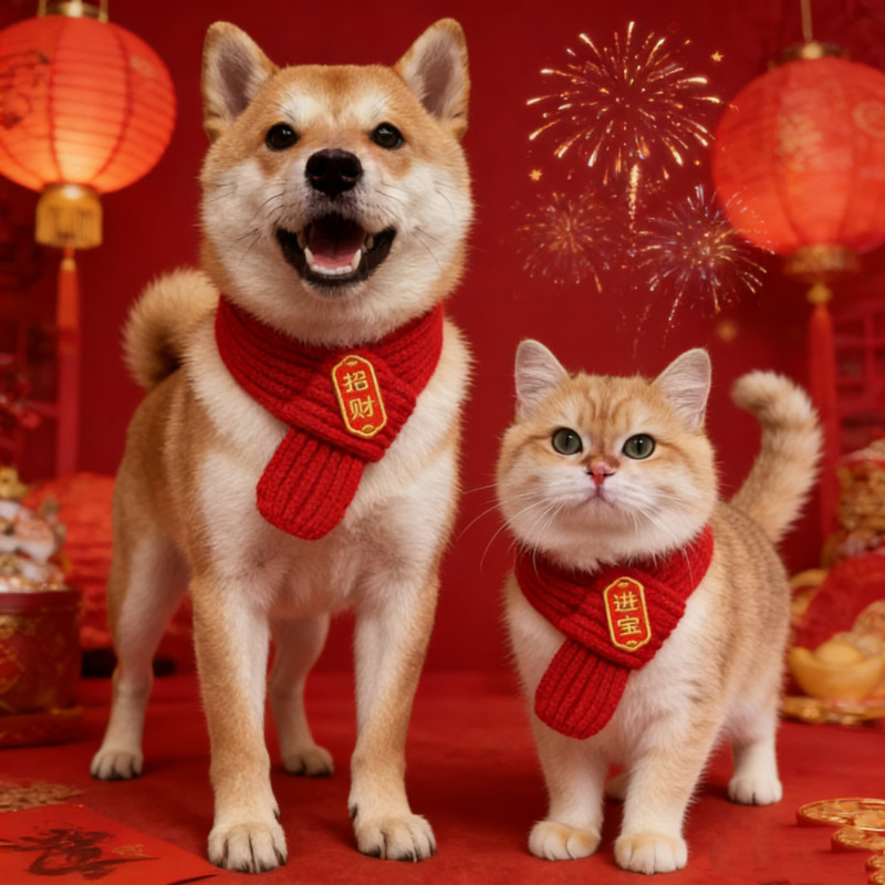 宠物新年围巾猫咪拜年围脖狗狗红色过年装饰中小型犬喜庆脖子饰品,宠物/宠物食品及用品,围巾/口水巾,淘宝优惠券,粉丝福利购,淘宝优惠卷