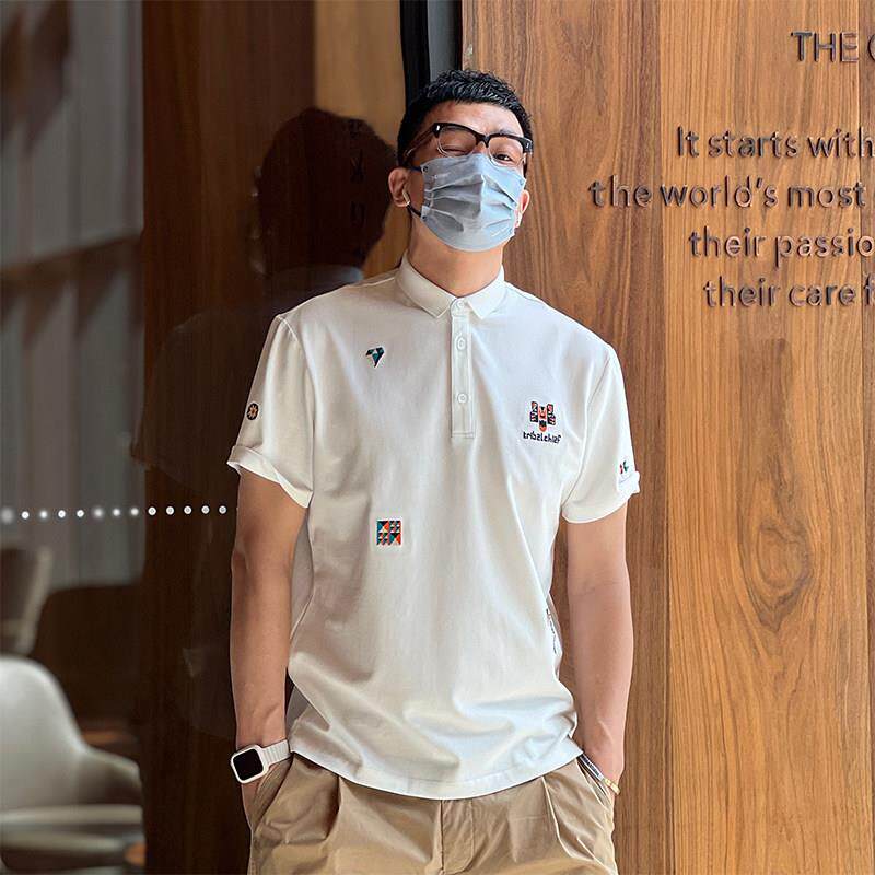 2026夏季新款超火爆款精致刺绣polo衫男装港风潮牌高级感翻领T恤
