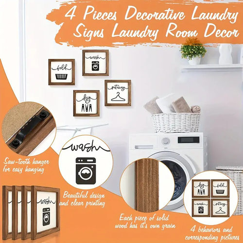 洗衣房标识牌跨境乡村风格农舍装饰挂墙木制标志农舍洗衣房墙装饰