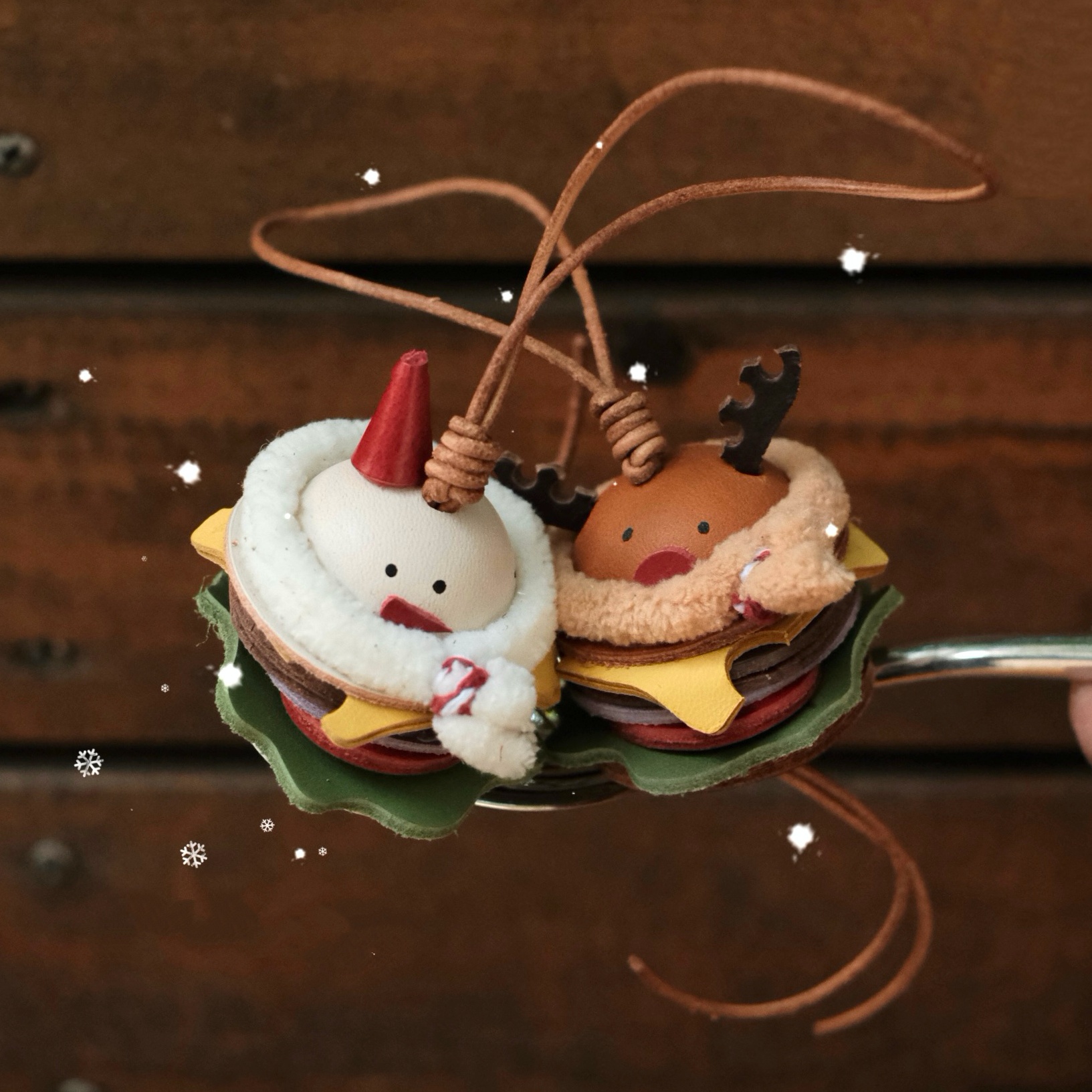 【暖冬圣诞礼物】真皮小汉堡挂件