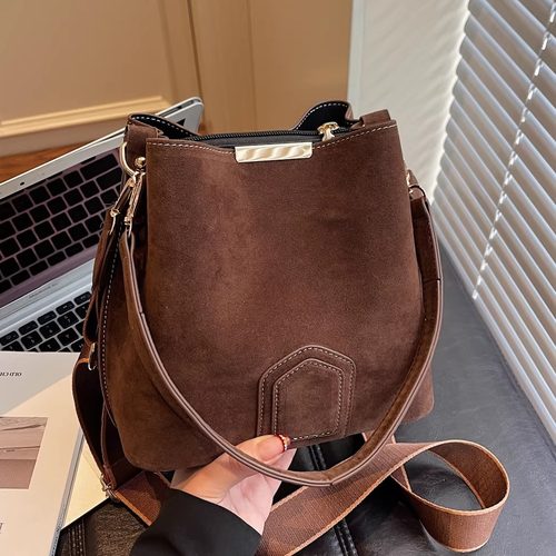 高级感单肩包百搭斜挎水桶包