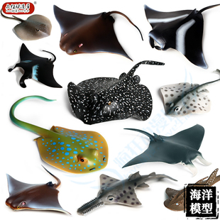 仿真海洋动物模型大魔鬼鱼锯鳐鱼蝠鲼鱼老板鱼摆件儿童认知小玩具
