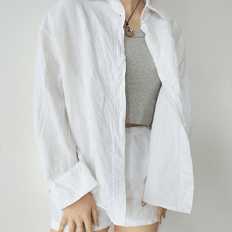 运动中款松紧腰长袖夏季防晒衬衫