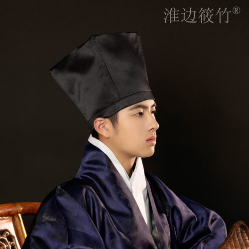 淮边筱竹复原明制四方巾