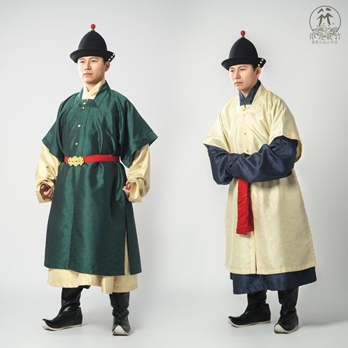 淮边筱竹 明制方领布罩甲 半袖对襟衣汉服比甲轿夫衙役骑兵戎装
