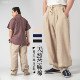 竹林原创 宽松直筒男裤 改良天然棉麻大裆裤 布料中国风汉服长裤