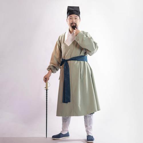 淮边筱竹复原日常窄袖汉服直裰