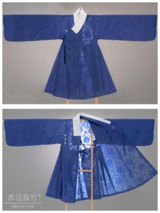 淮边筱竹  明制暗花纱小袖道袍 复原汉服男装长衫传统服饰士庶服