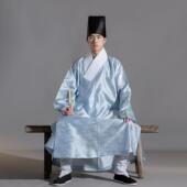 横卧领窄袖 直裰 明制暗纹纱交领汉服箭袖 淮边筱竹 长衫 居士射艺服