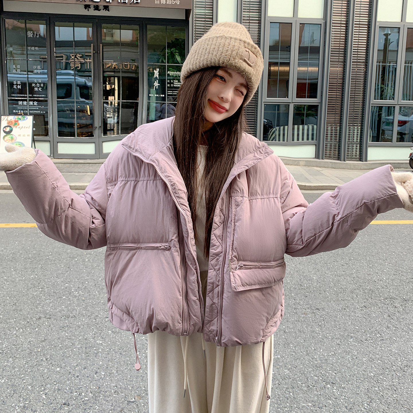 现货立领加厚羽绒服女新标90白鸭绒282-2311-P205-K315,女装羽绒服,浙宝282