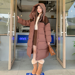 现货90白鸭绒长款面包羽绒服女282-91880-P350-K585图片