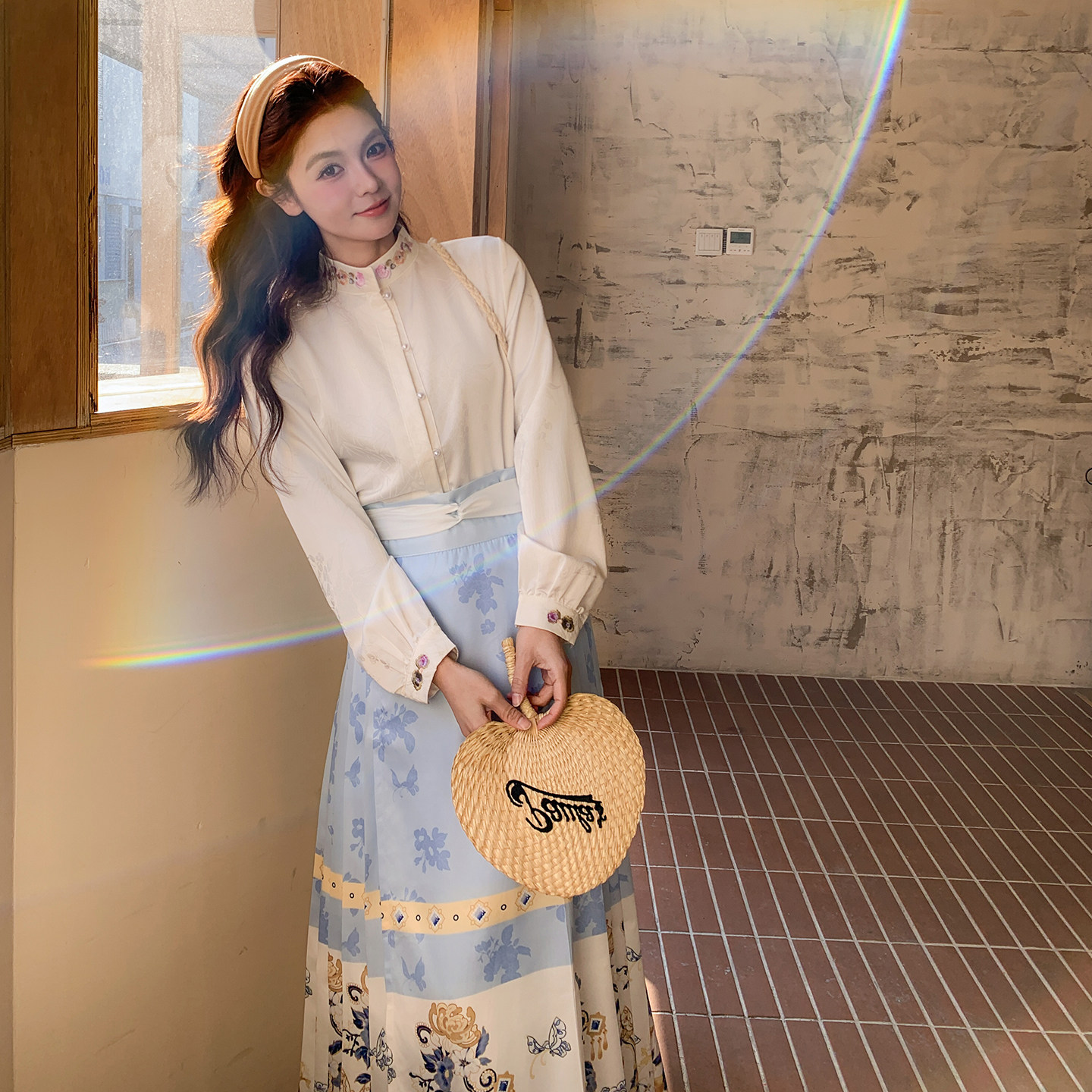 2026新中式汉服改良衬衫马面裙套装女春秋两件282-8208-P185-K265，女装职业装，浙宝282